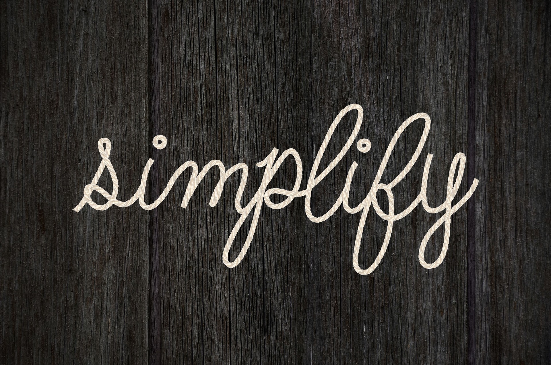 simplify rope text on wood